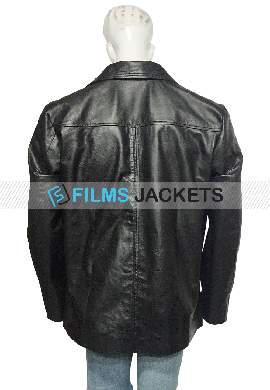 Rocky Balboa Sylvester Stallone Black Leather Coat rocky balboa jacket