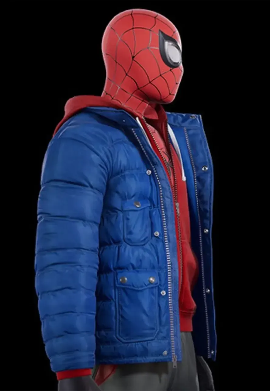 Miles Morales Spider-Man PS4 Blue Puffer Jacket spider man miles morales blue puffer jacket