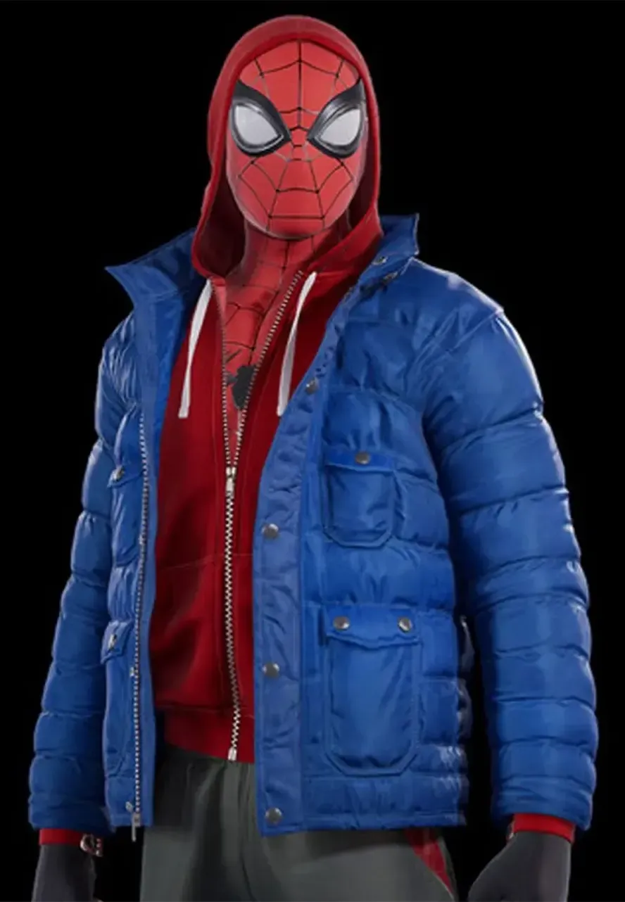 Miles Morales Spider-Man PS4 Blue Puffer Jacket spider man miles morales puffer jacket