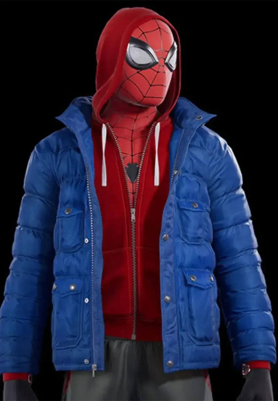 Miles Morales Spider-Man PS4 Blue Puffer Jacket spider man puffer jacket