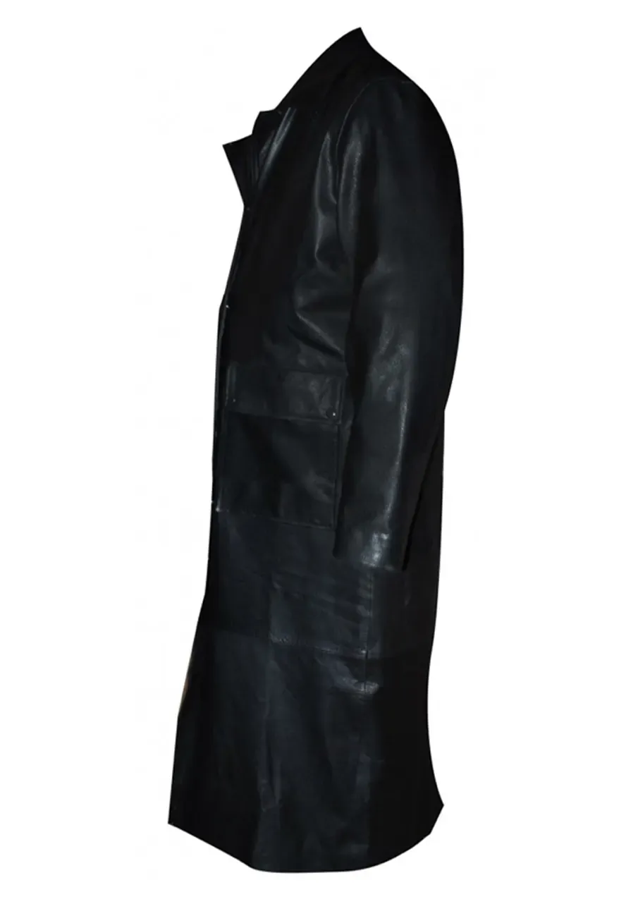 WWE Sting Black Leather Trench Coat sting leather jacket