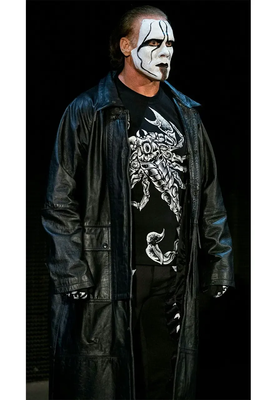 WWE Sting Black Leather Trench Coat sting trench coat