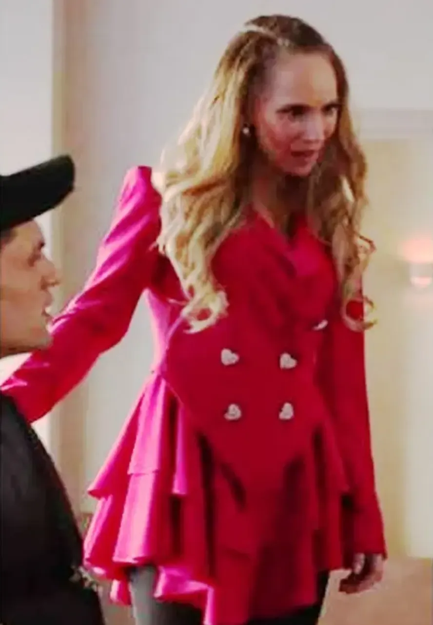 Ted Lasso Keeley’s Pink Heart Button Blazer ted lasso keeleys pink heart blazer