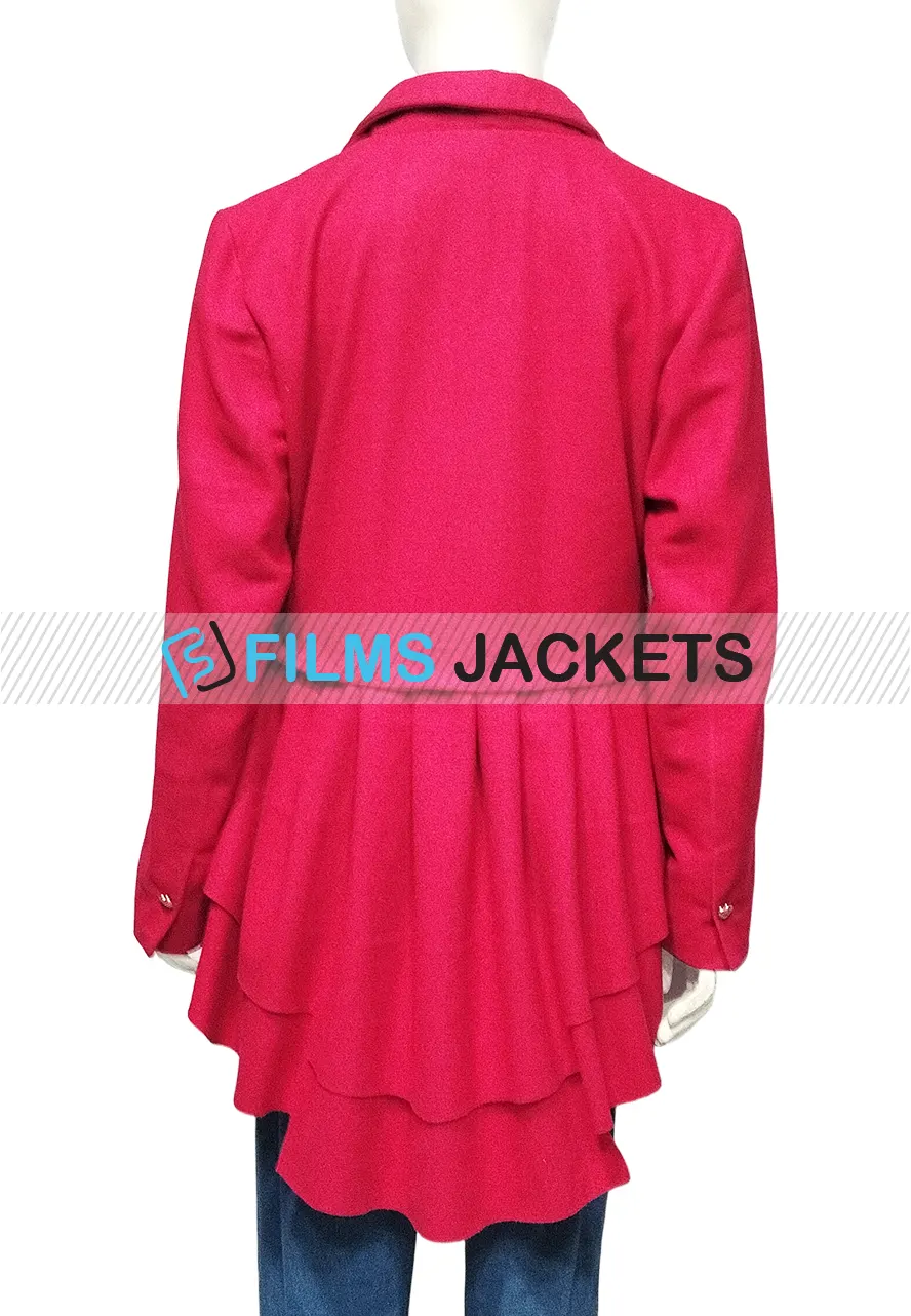 Ted Lasso Keeley’s Pink Heart Button Blazer ted lasso s02 keeleys pink wool blazer