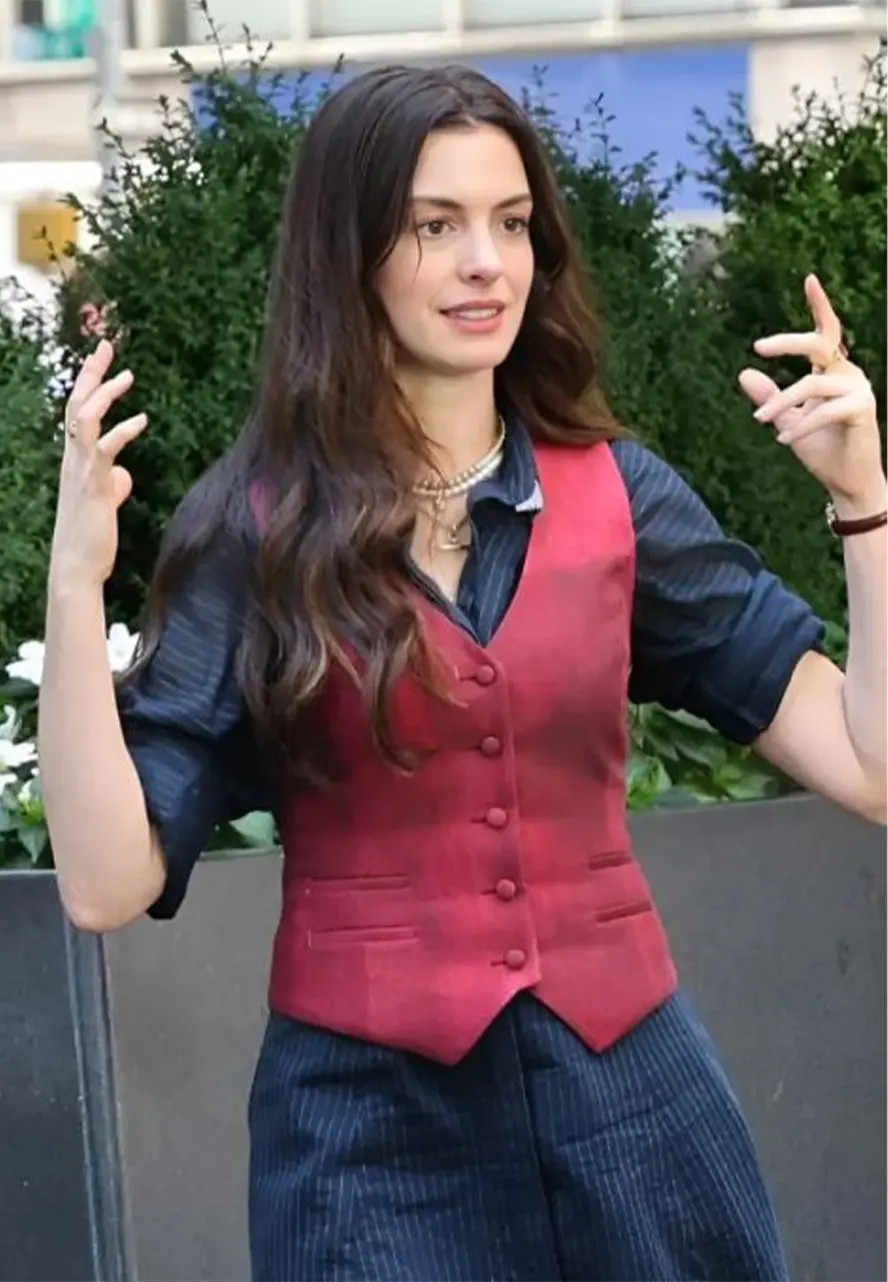 The Devil Wears Prada 2 Anne Hathaway Vest the devil wears prada 2 vest