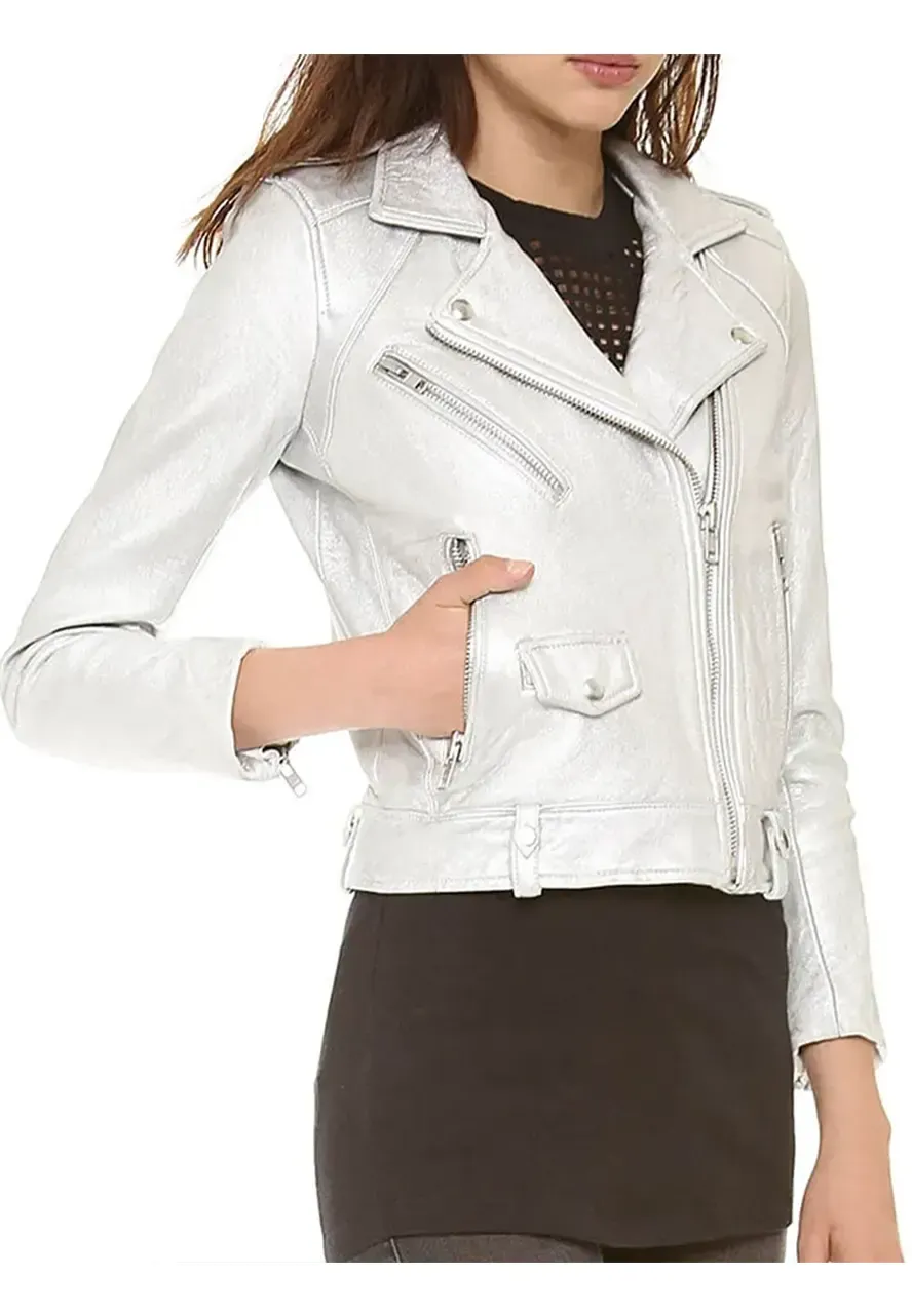 Arrow S04 Thea Queen Silver Leather Jacket thea queen silver jacket