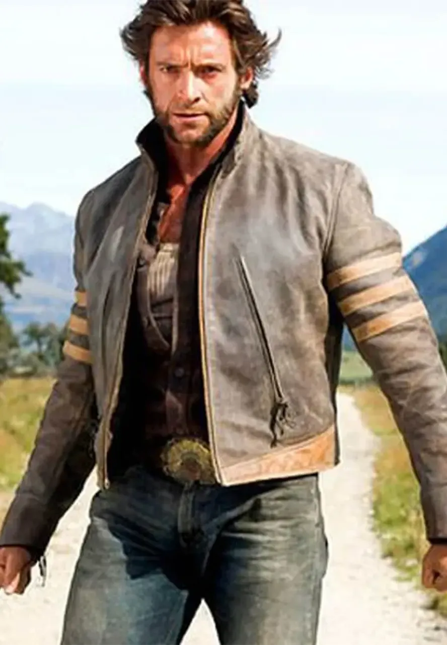 X-Men Origins Wolverine Leather Jacket x men origins wolverine real leather jacket