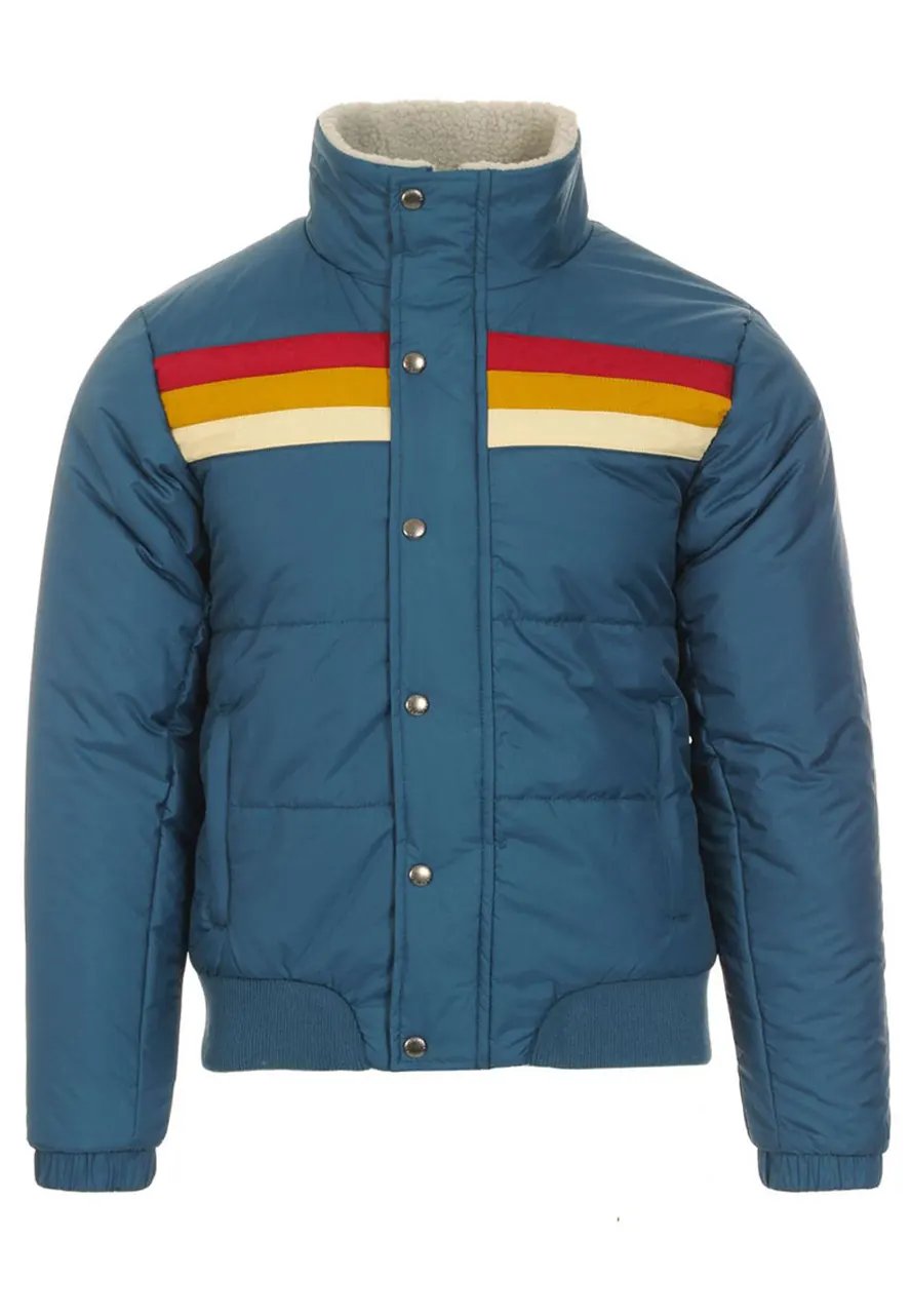 Edge Retro 1970s Stripe Ski Jacket 1970s bomber jacket