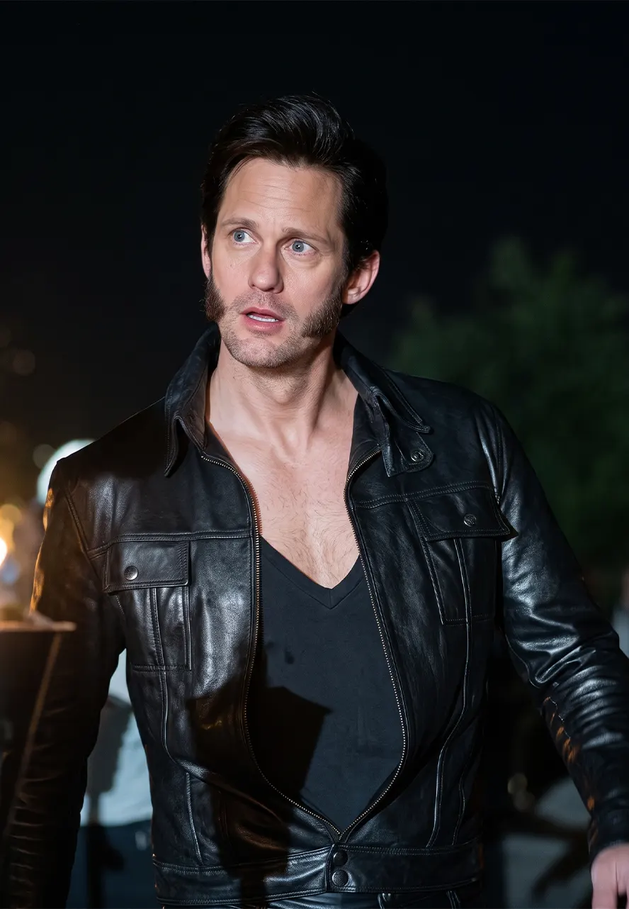 Big Little Lies Alexander Skarsgård Black Leather Jacket alexander skarsgard black leather jacket
