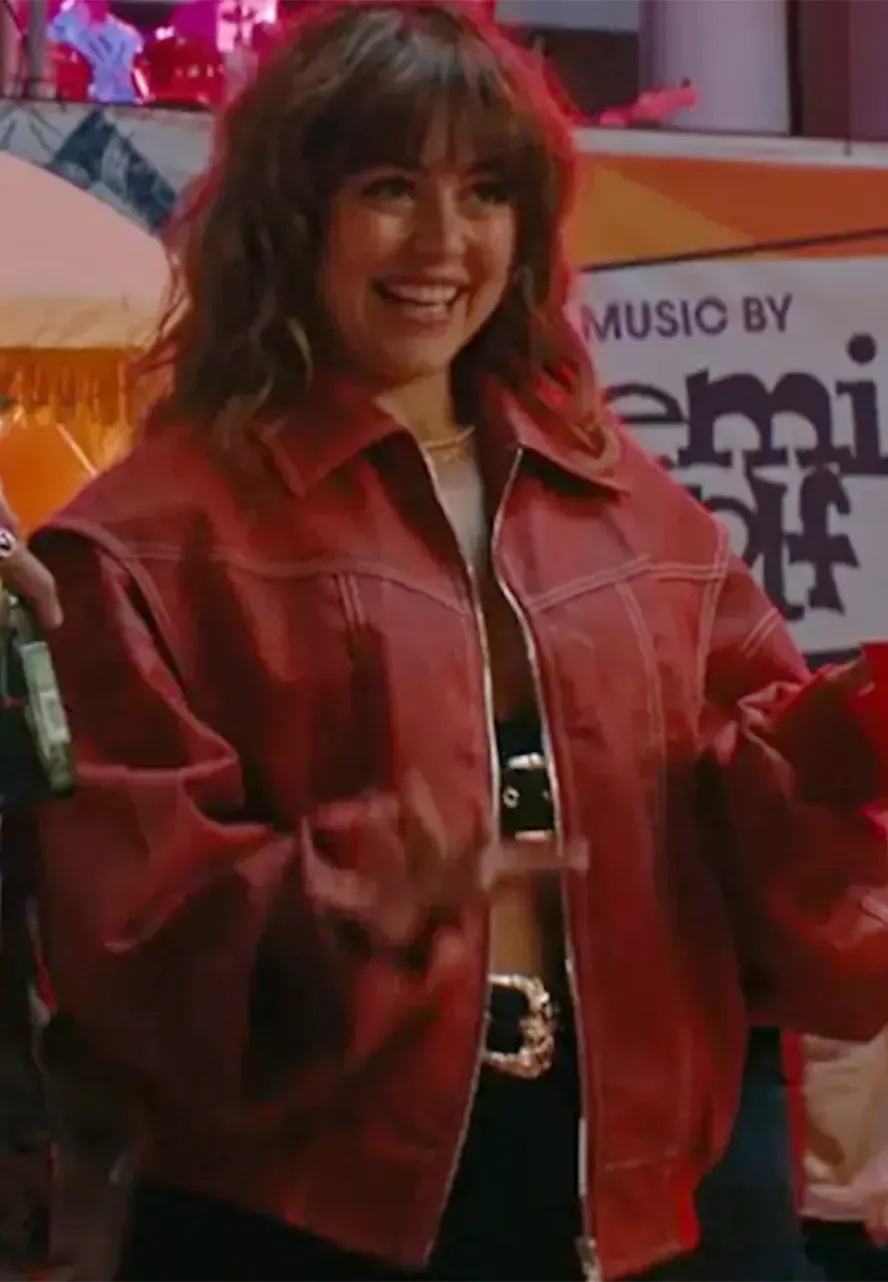 Off Campus S01 Mika Abdalla Red Bomber Jacket allie hayes red bomber jacket