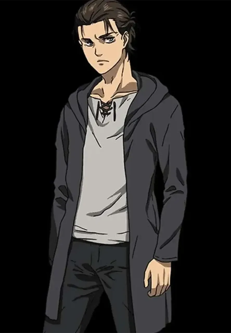 Attack on Titan S04 Eren Yeager Black Hooded Coat attack on titan s04 eren yeager coat