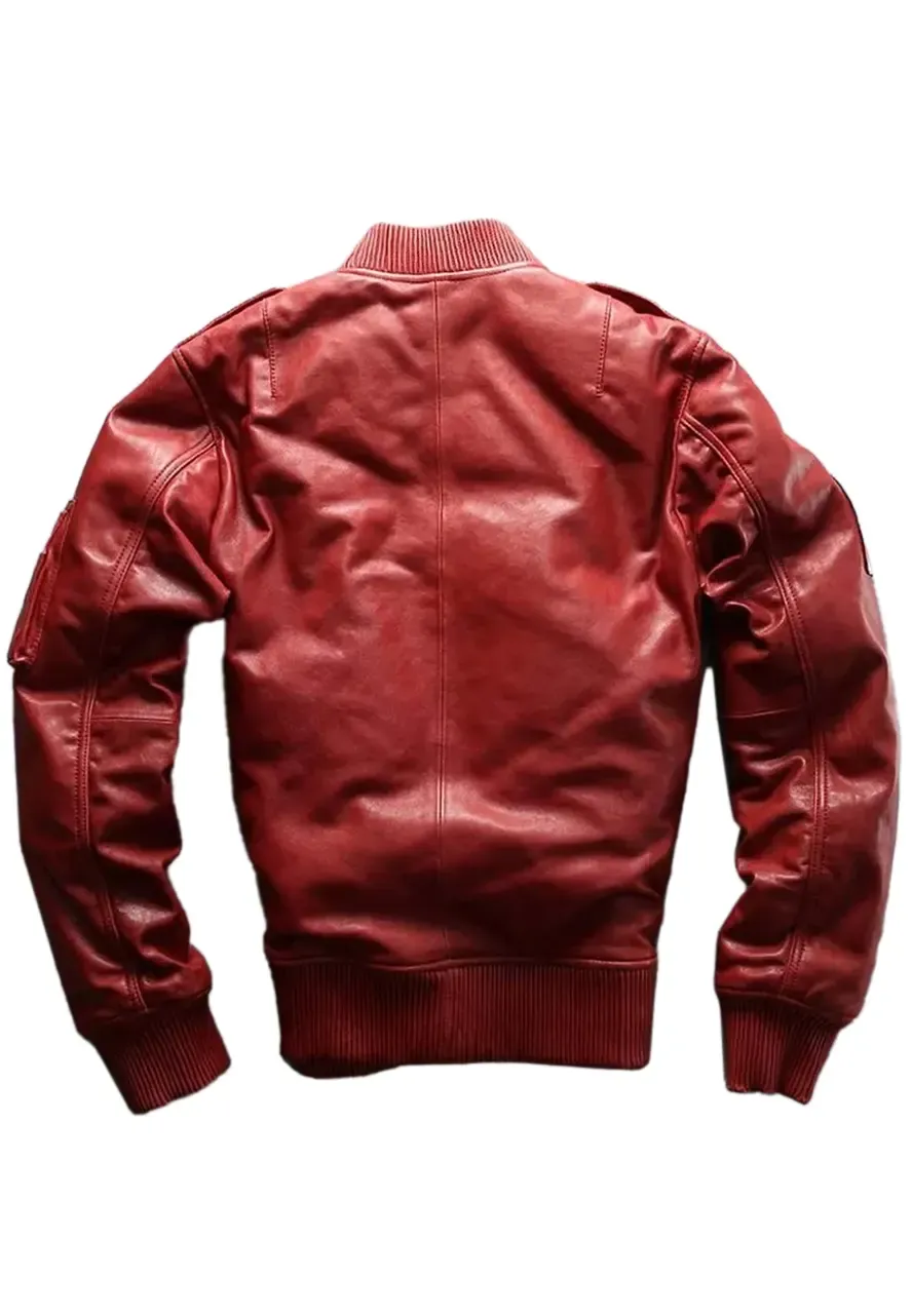 Avirex Ace of Spades Leather Bomber Jacket avirex ace of spades jacket