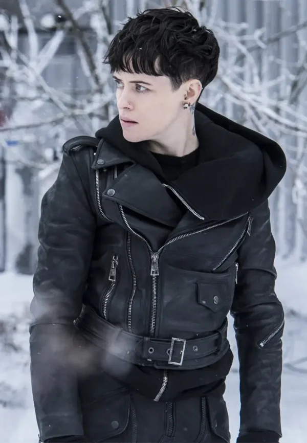 claire foy leather jacket