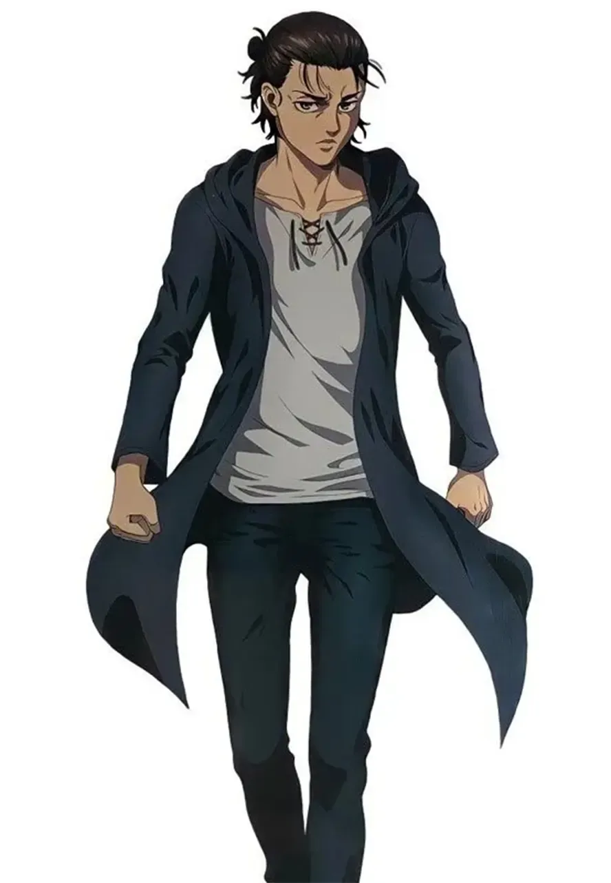Attack on Titan S04 Eren Yeager Black Hooded Coat eren yeager attack on titan season 4 coat