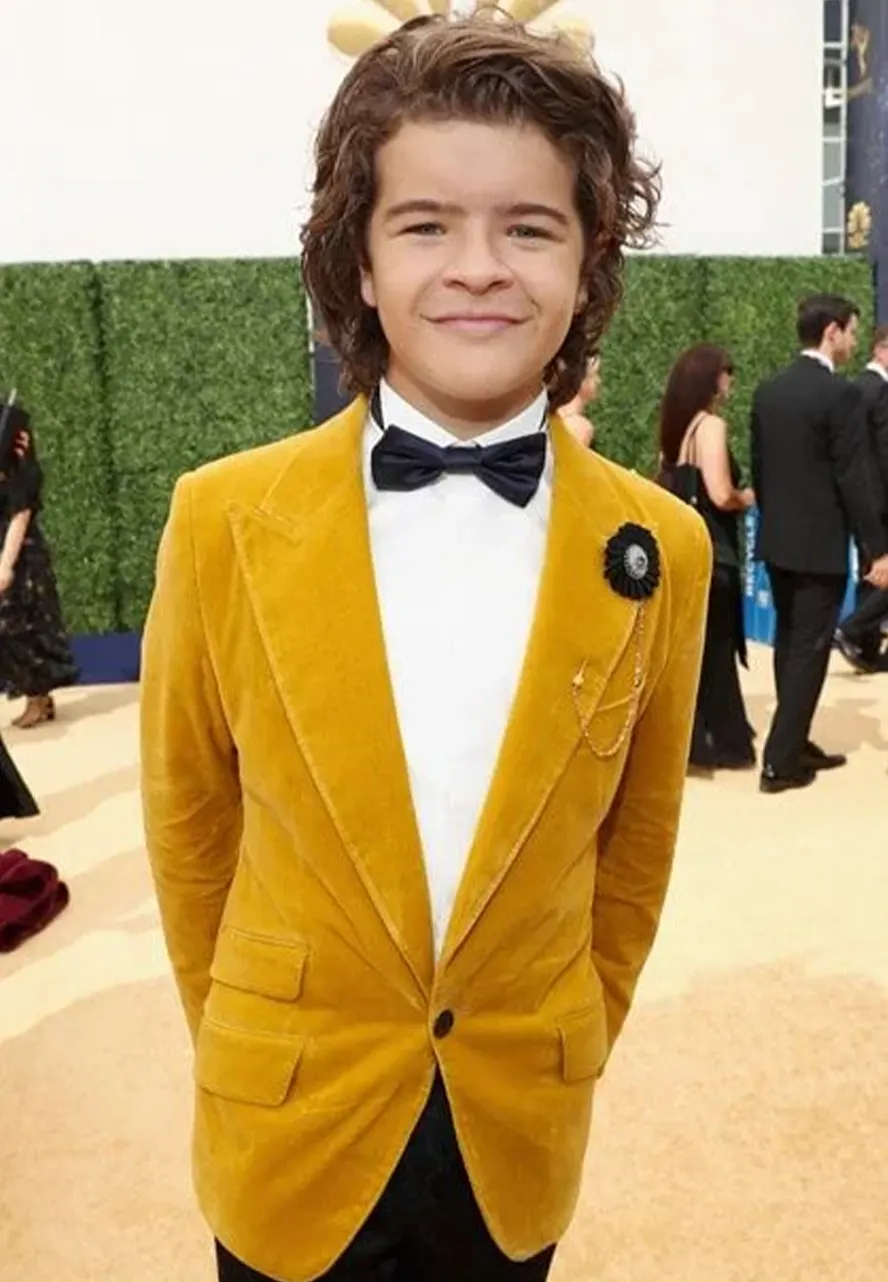 Gaten Matarazzo Stranger Things Event Yellow Blazer gaten matarazzo blazer