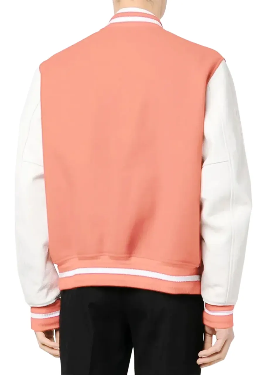 Givenchy Logo Varsity Jacket givenchy coral pink varsity jacket