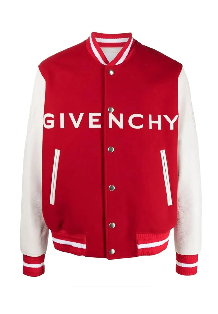 Givenchy Logo Varsity Jacket givenchy red and white varsity jacket