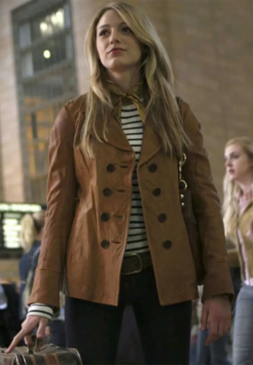 Gossip Girl Serena Van Woodsen Brown Peacoat gossip girl serena van woodsen brown peacoat