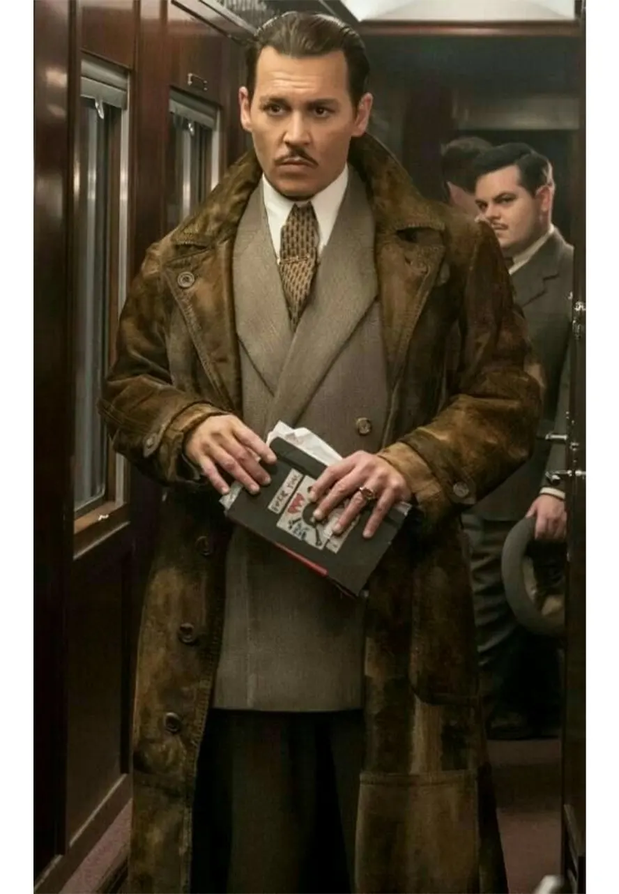 Murder On The Orient Express Johnny Depp Leather Coat johnny depp leather coat