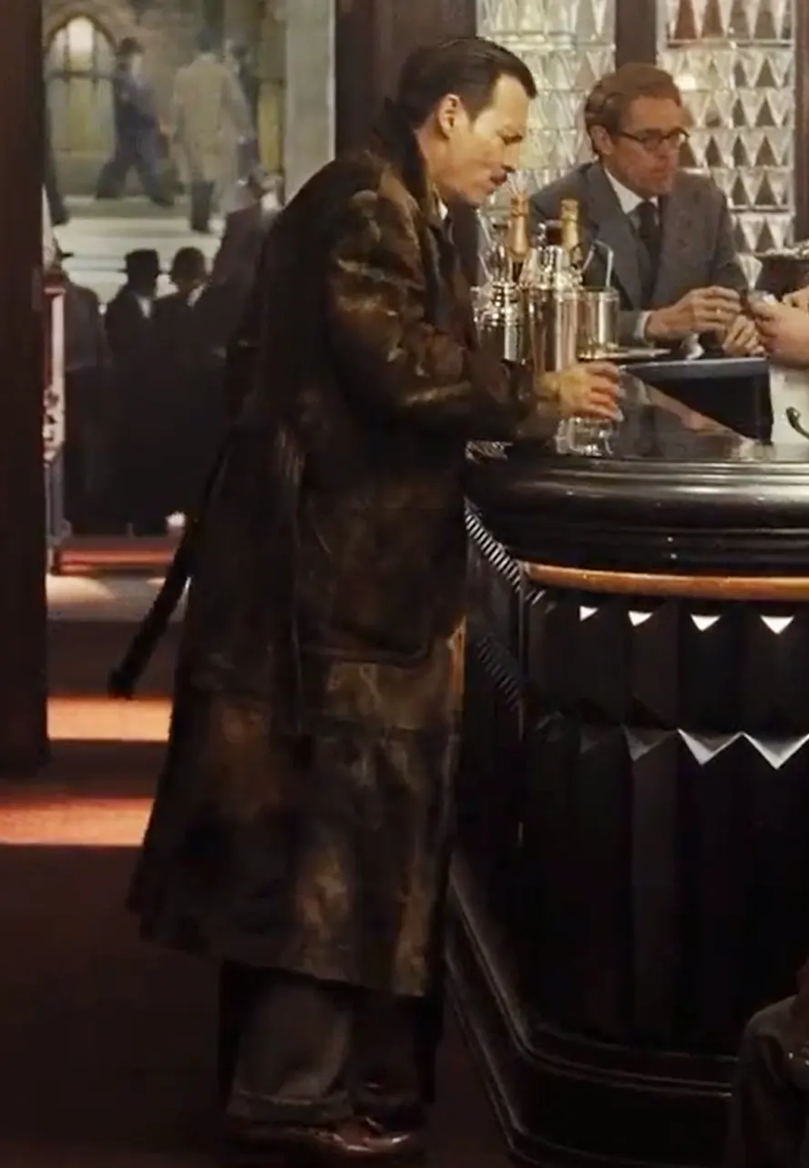 Murder On The Orient Express Johnny Depp Leather Coat johnny depp murder on the orient coat