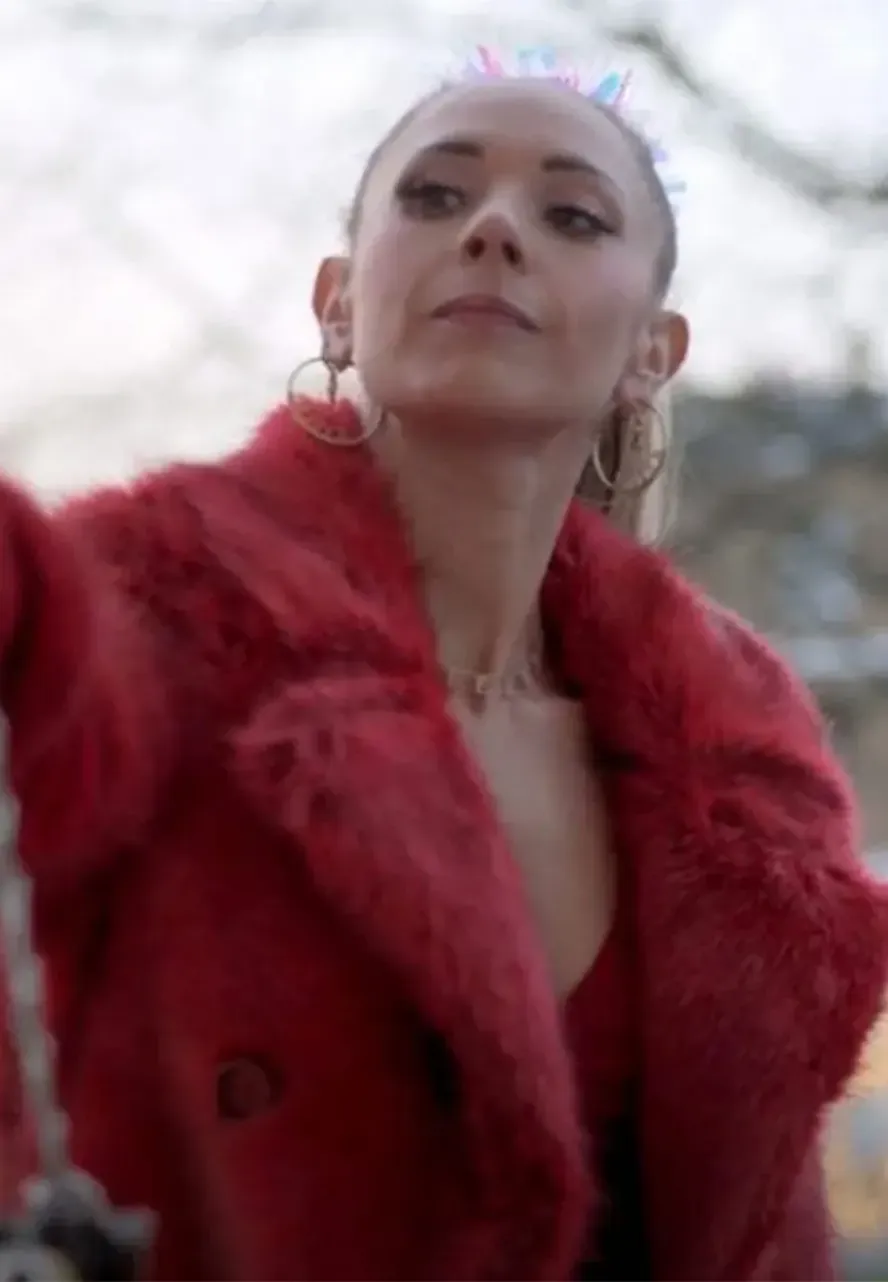Ted Lasso S02 Juno Temple Red Fur Coat keeley jones red ted lasso juno temple fur coat