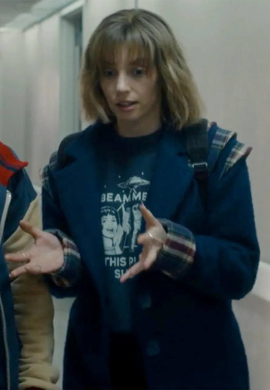 Stranger Things S05 Robin Buckley Blue Coat maya hawke coat