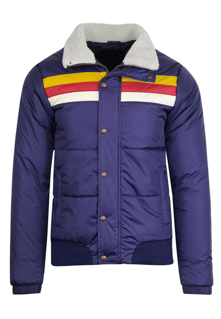Edge Retro 1970s Stripe Ski Jacket mens ski 1970s bomber jacket