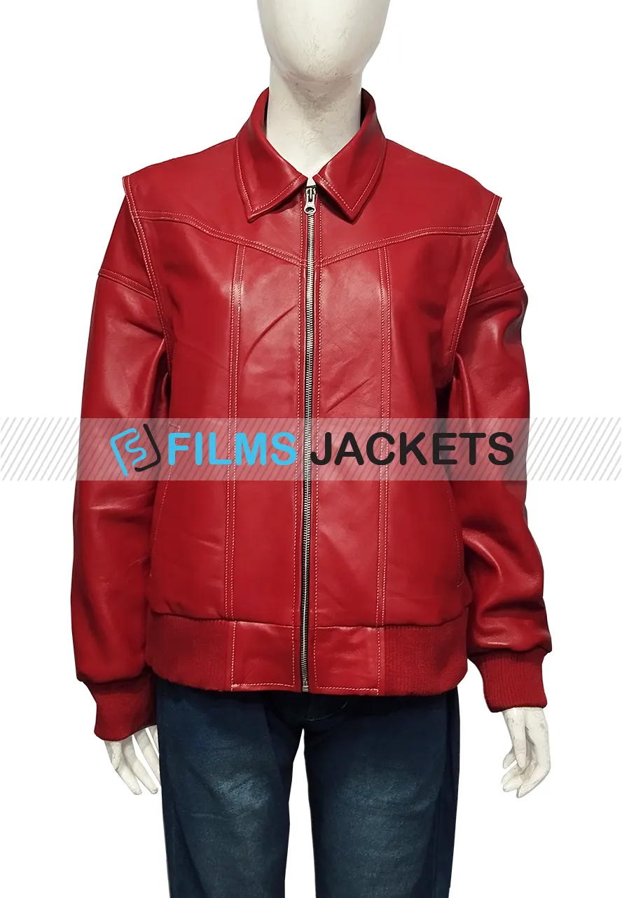 Off Campus S01 Mika Abdalla Red Bomber Jacket mika abdalla red bomber jacket