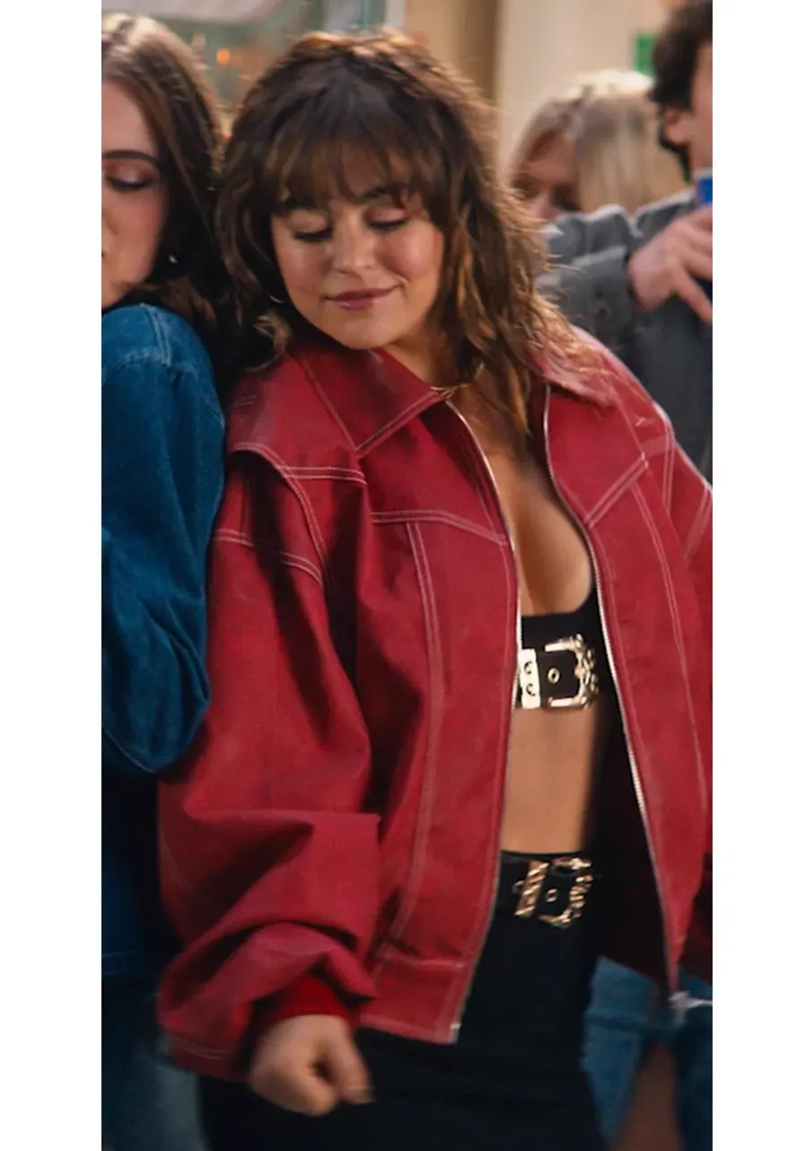 Off Campus S01 Mika Abdalla Red Bomber Jacket mika abdalla red leather jacket