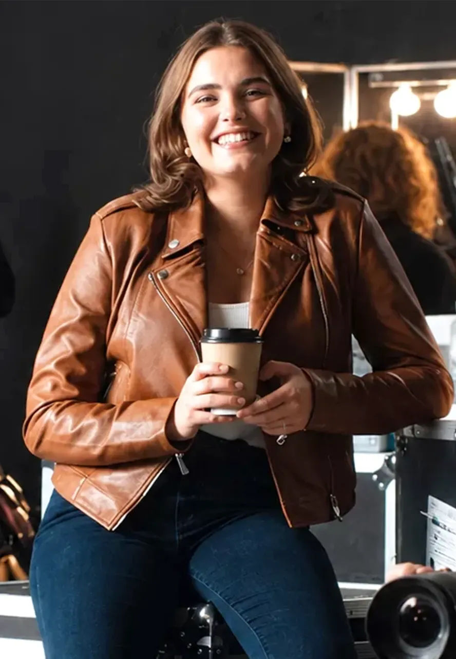 Off Campus Hannah Wells Brown Leather Jacket off campus hannah wells brown leather jacket