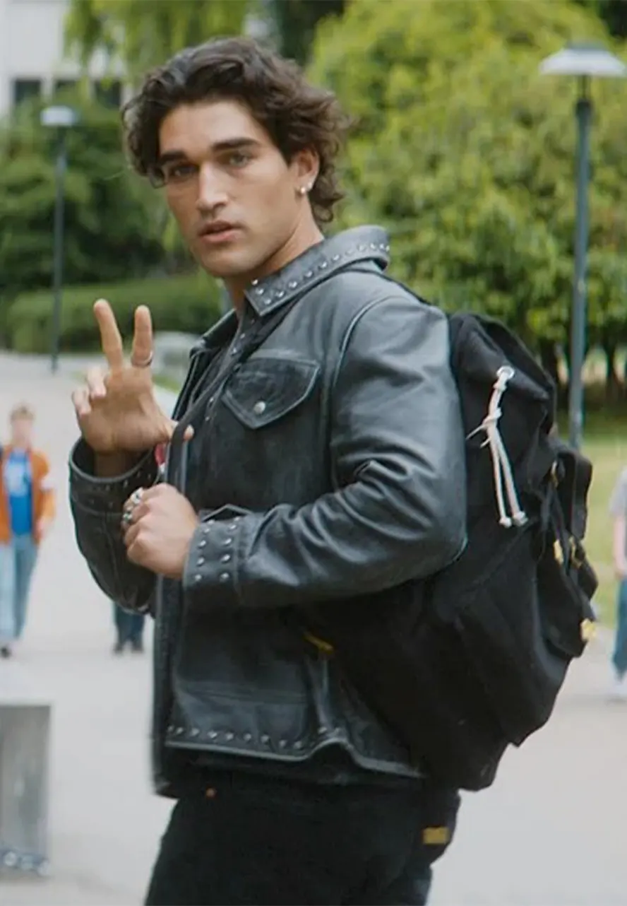 Off Campus S01 Josh Heuston Black Leather Jacket off campus josh heuston black leather jacket