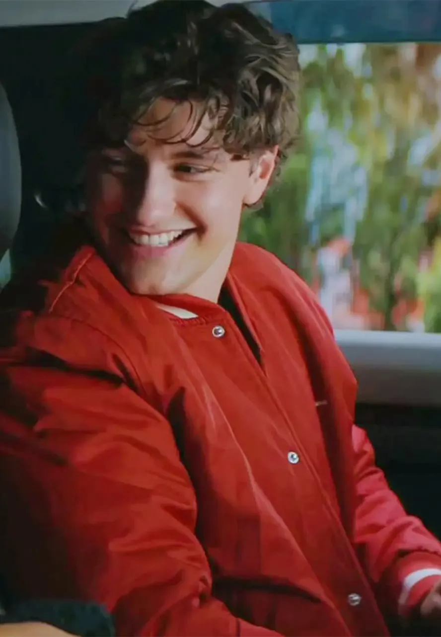 Off Campus S01 Beau Maxwell Red Varsity Jacket off campus s01 beau maxwell red varsity jacket