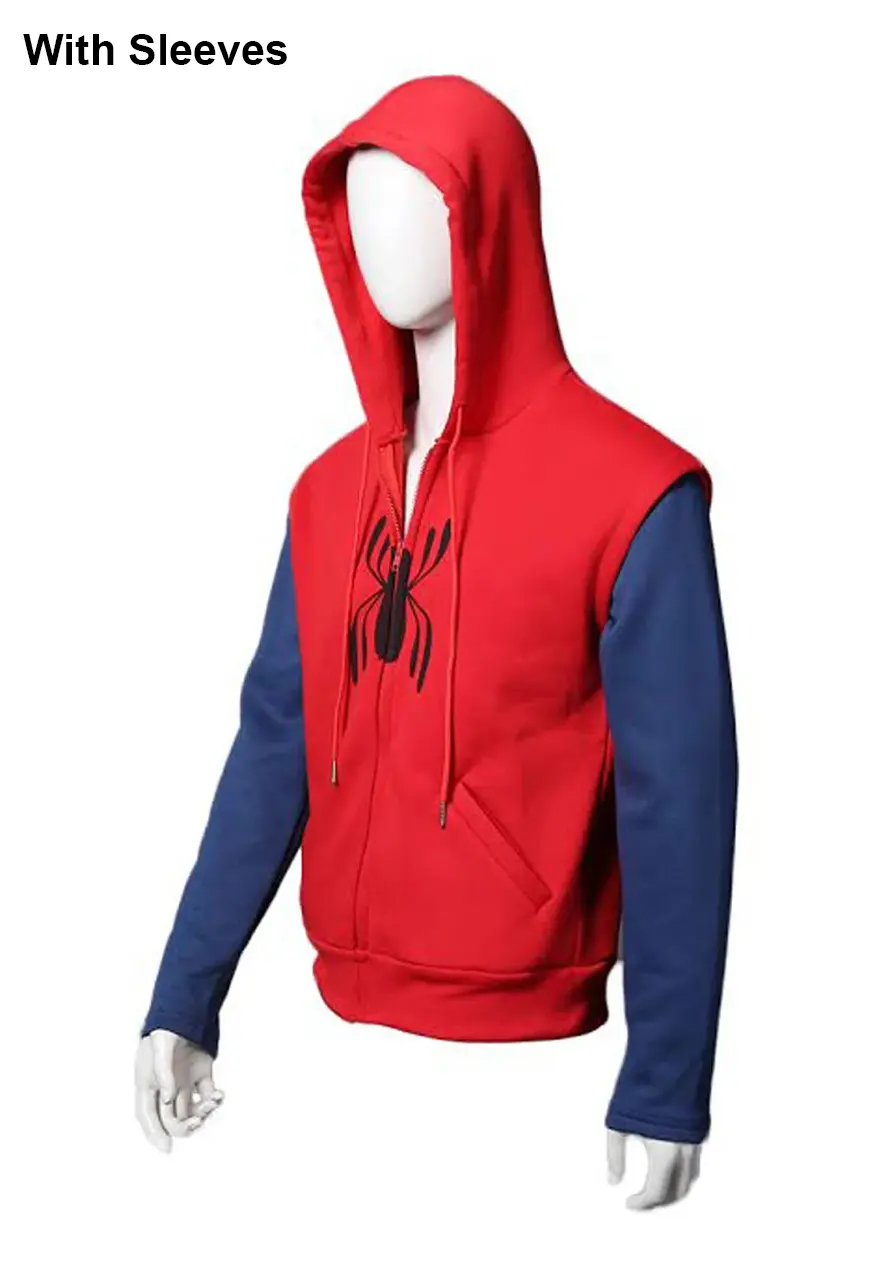 Tom Holland Spiderman Homecoming Red Hoodie red and blue spiderman homecoming hoodie