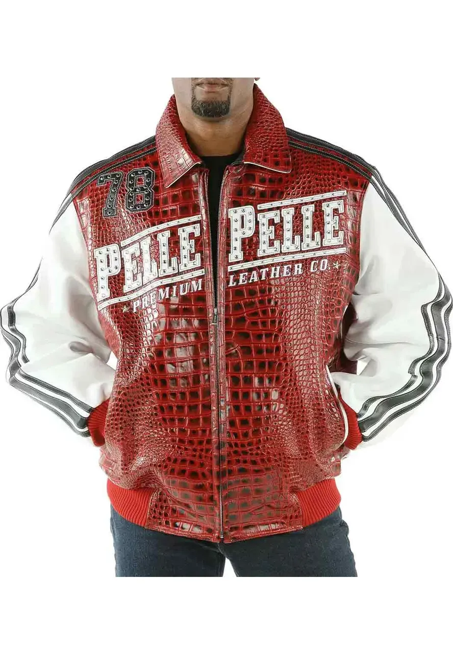 Pelle Pelle Red Wild Ones Studded Leather Jacket red wild ones pelle pelle studded jacket