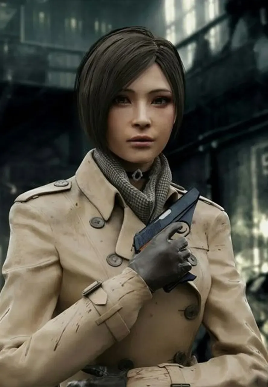 Resident Evil 2 Ada Wong Trench Coat resident evil 2-ada wong beige coat