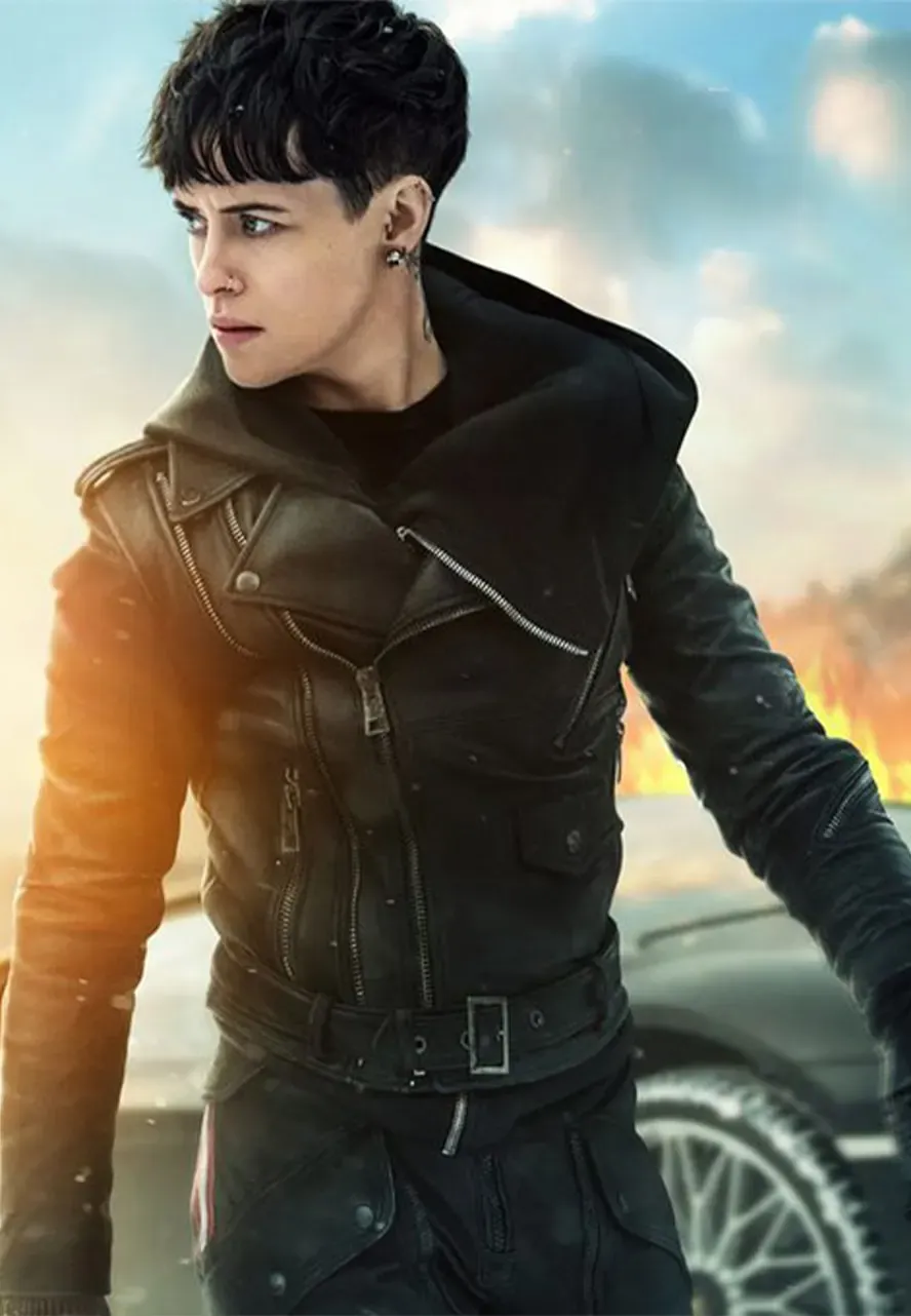 The Girl In The Spider's Web Claire Foy Leather Jacket salander claire foy the girl jacket