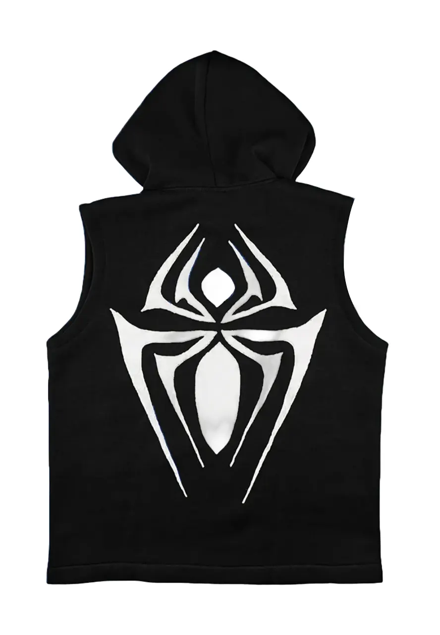 Spiderman Ben Reilly Scarlet Hooded Vest scarlet spider pullover black hoodie vest