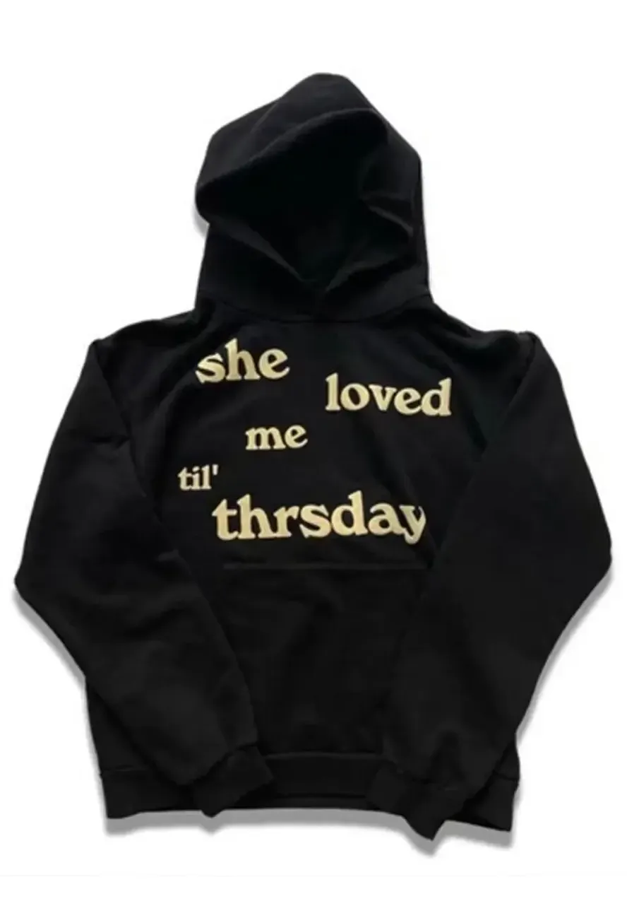 She Loved Me Till Thursday Fleece Hoodie she loved me till thursday black hoodie