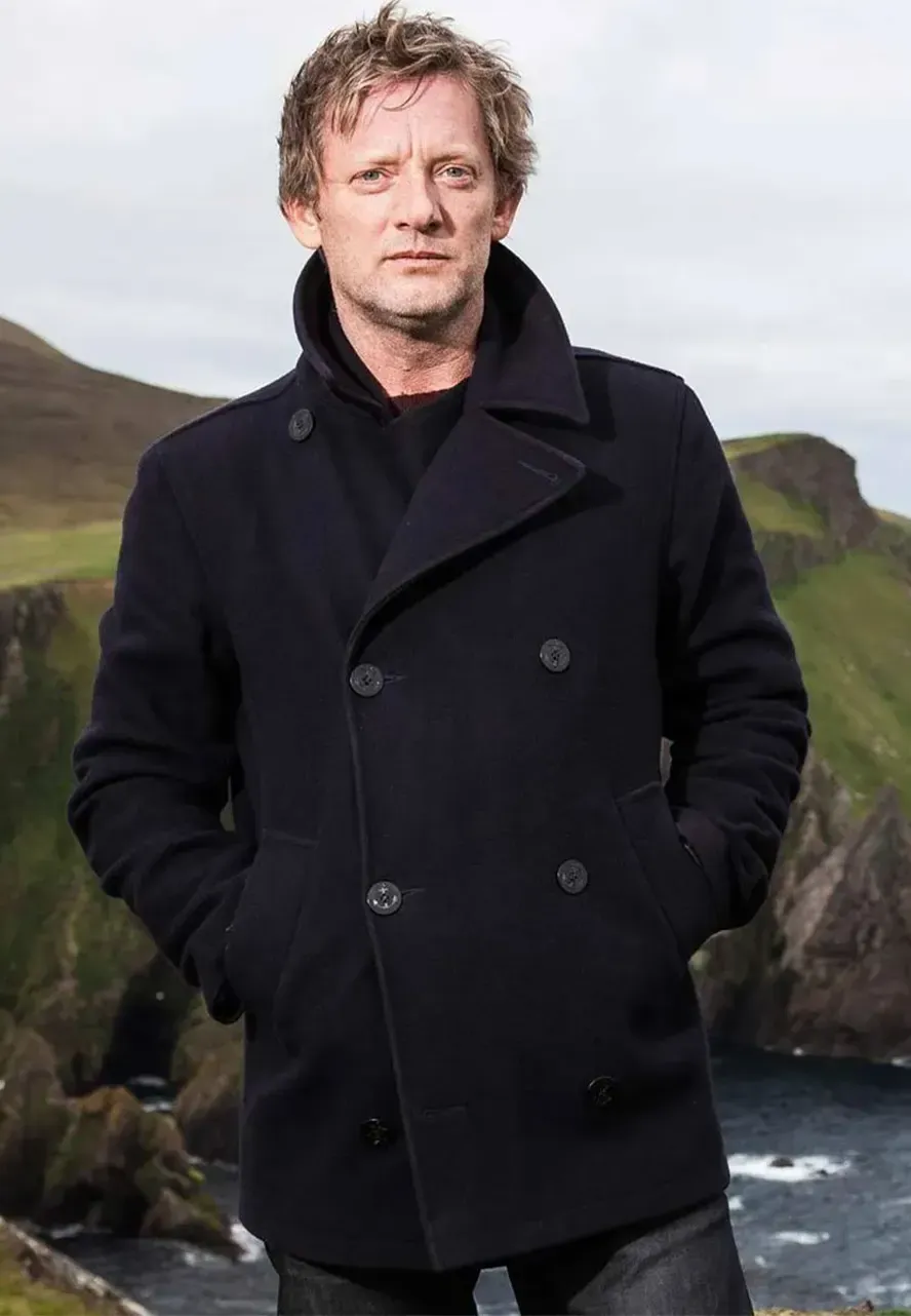 Shetland Douglas Henshall Black Peacoat shetland douglas henshall black peacoat