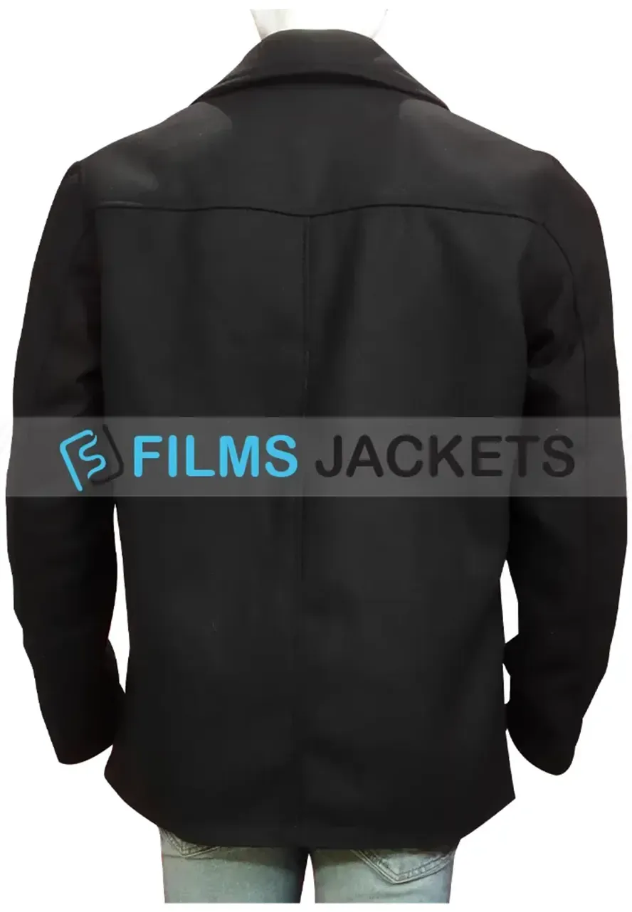 Shetland Douglas Henshall Black Peacoat shetland douglas henshall black wool peacoat