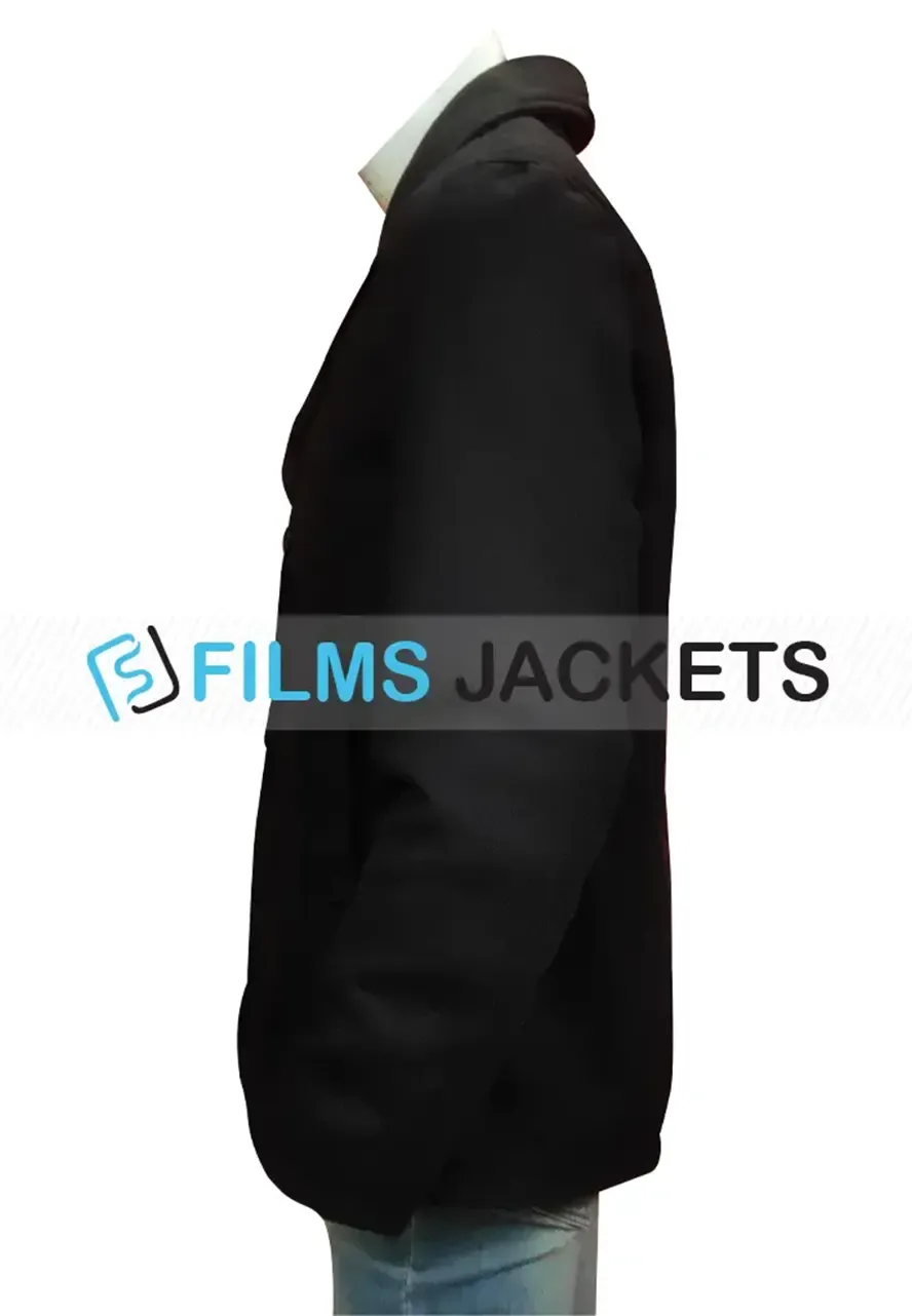 Shetland Douglas Henshall Black Peacoat hetland douglas henshall men black peacoat