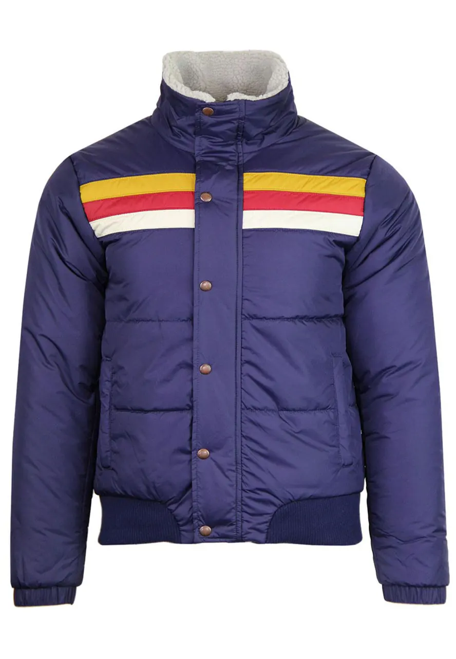 Edge Retro 1970s Stripe Ski Jacket ski 1970s bomber jacket