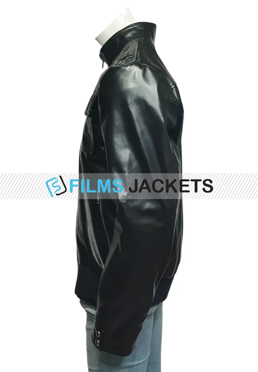 Steve Rogers Age of Ultron Chris Evans Black Jacket steve rogers black bomber jacket
