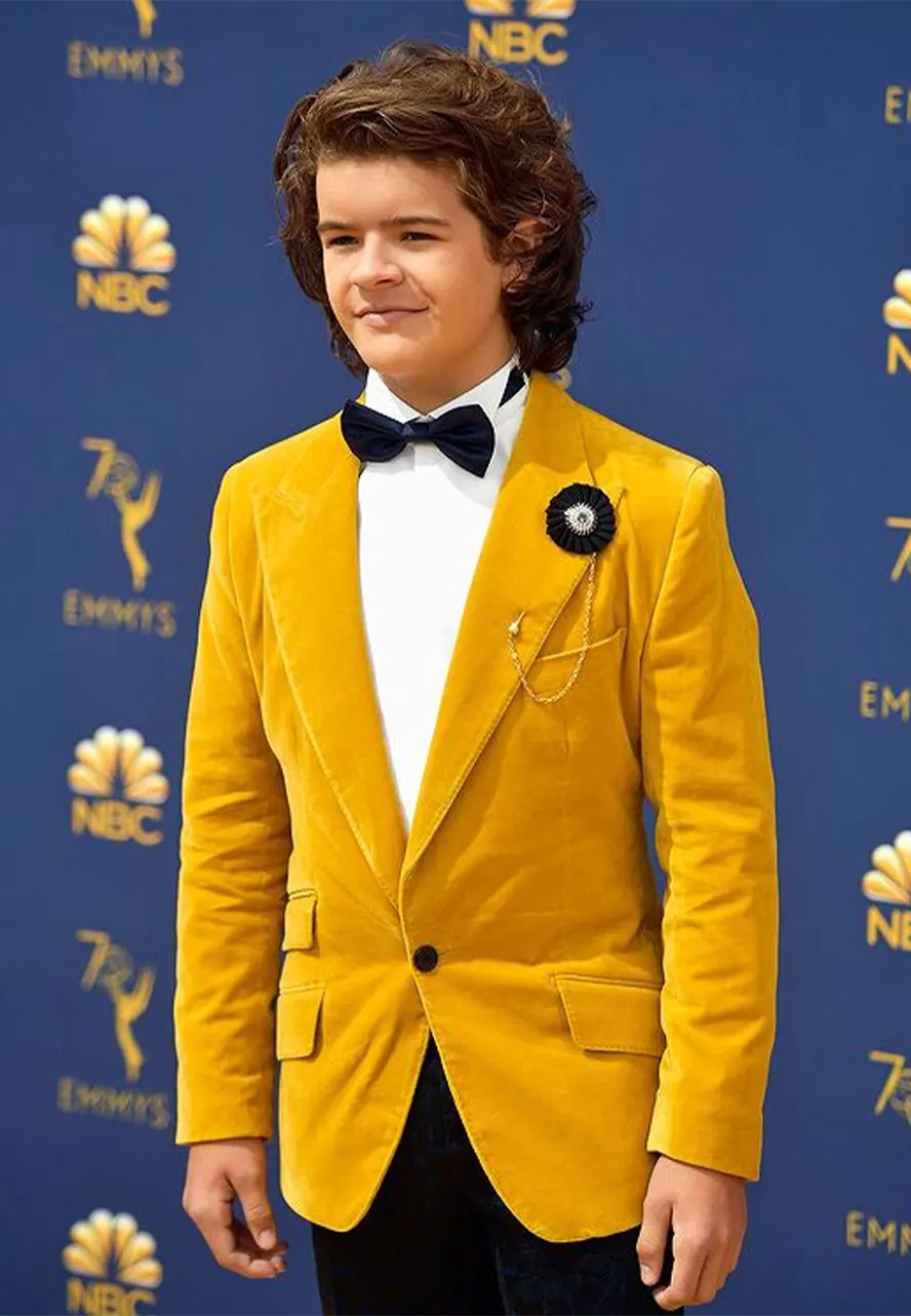 Gaten Matarazzo Stranger Things Event Yellow Blazer stranger things yellow blazer