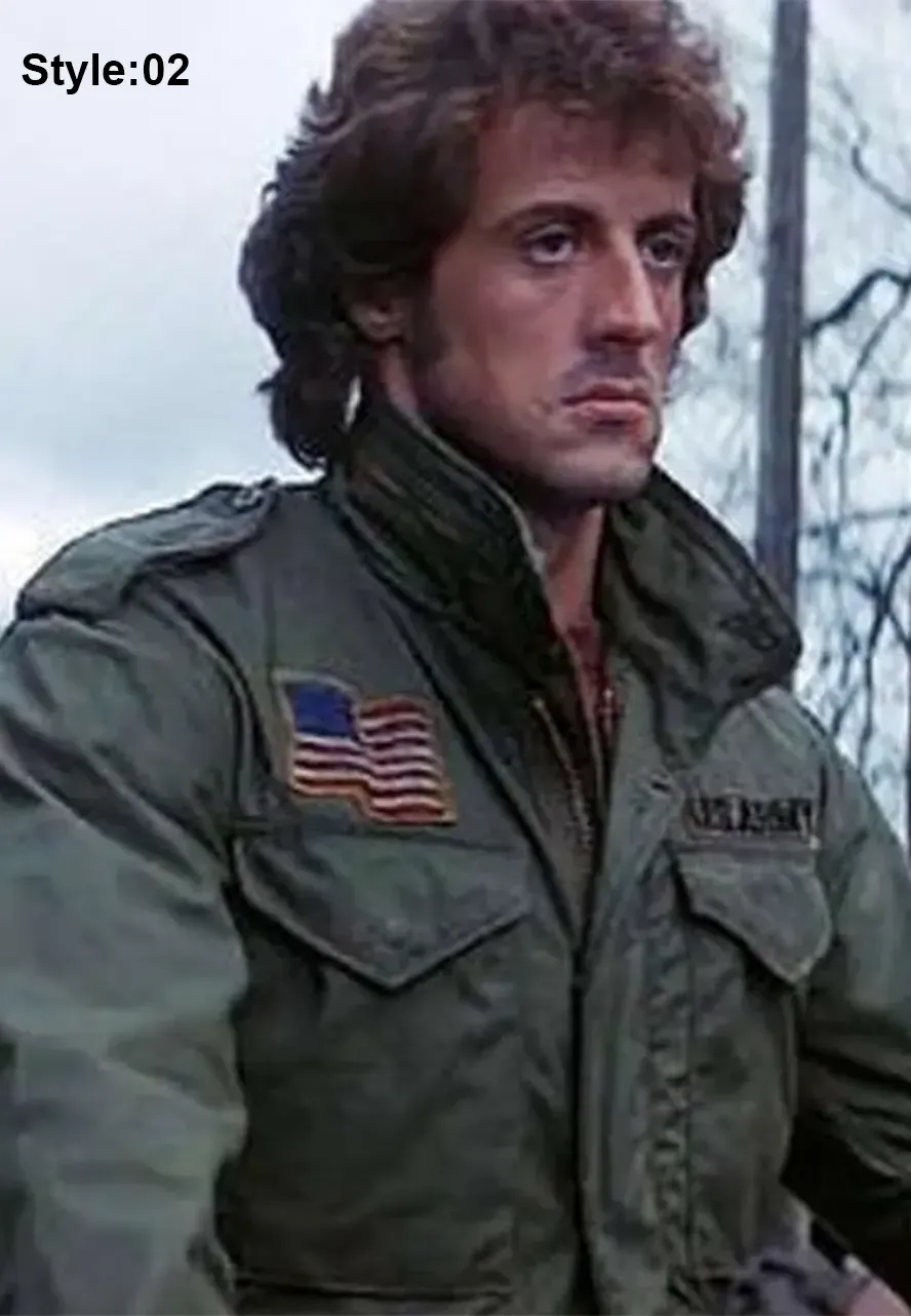 Sylvester Stallone First Blood Green Jacket sylvester stallone first blood jacket