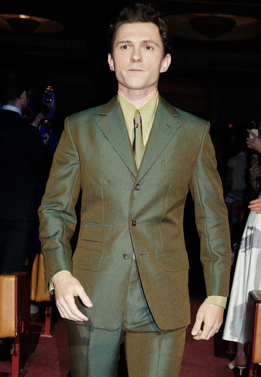 The Odyssey Premiere In Paris Tom Holland Green Blazer the odyssey premiere in paris tom holland green blazer