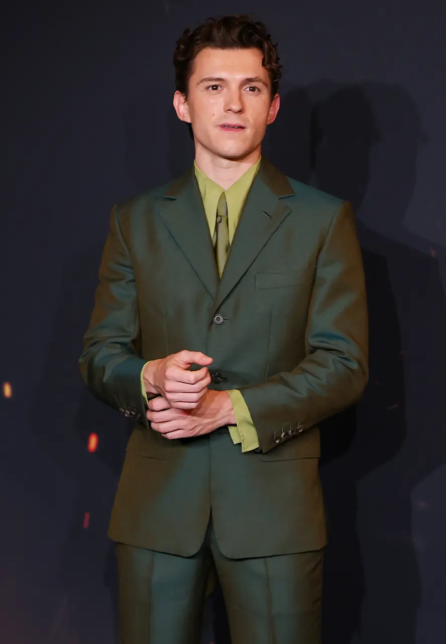 The Odyssey Premiere In Paris Tom Holland Green Blazer the odyssey tom holland green blazer