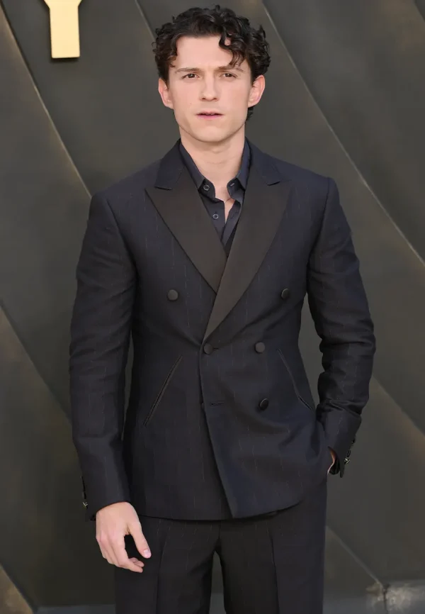 the odyssey world premiere tom holland blazer