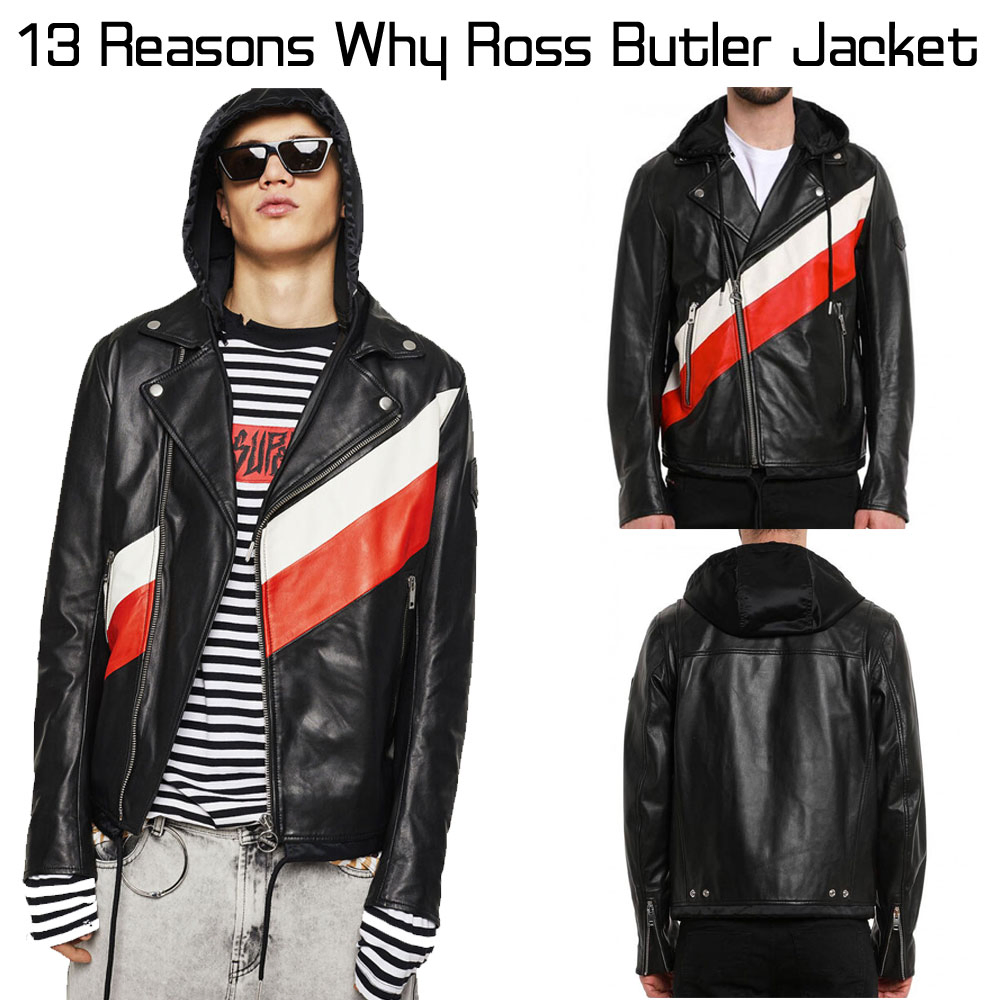 13 Reasons Why Ross Butler Black Leather Jacket 13 Reasons Why Ross Butler Black Leather Jacket - Image 3