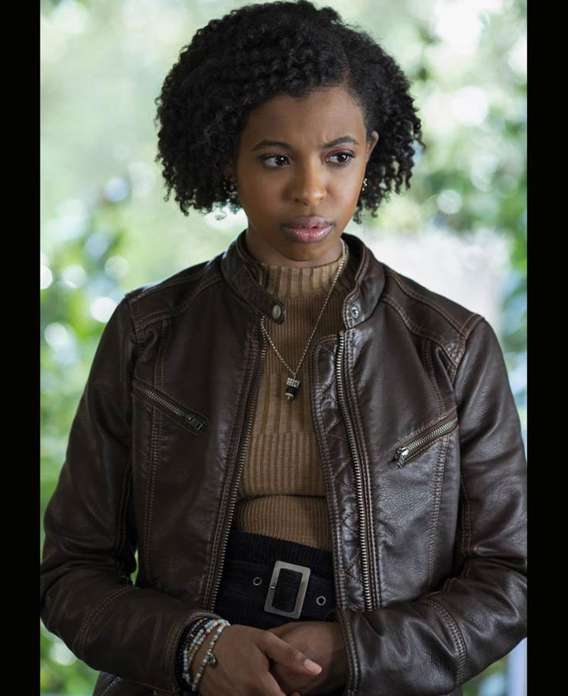13 Reasons Why S04 Grace Saif Brown Leather Jacket